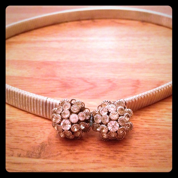 Cobra mesh and rhinestone belt