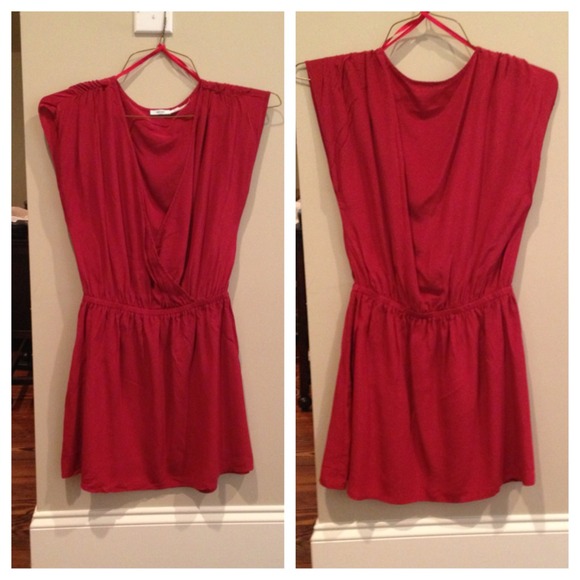 Red silk urban outfitters dress
