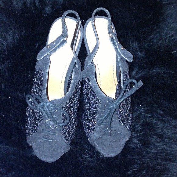 Crochet Lace Up Heels - Picture 1 of 4
