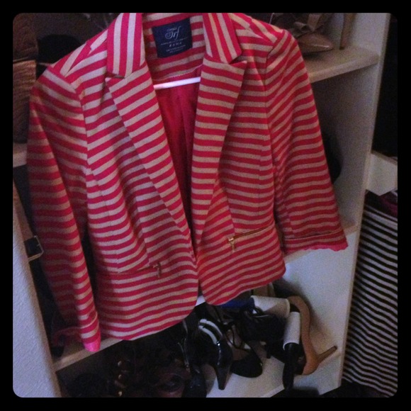 Zara Jackets & Blazers - Pink striped blazer