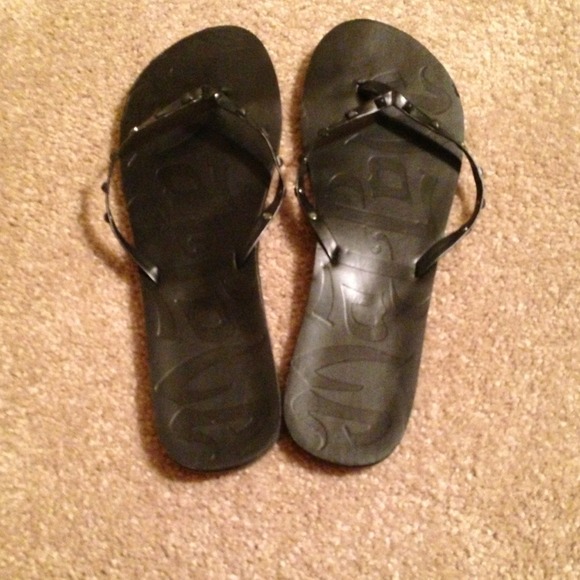 Black flip flops