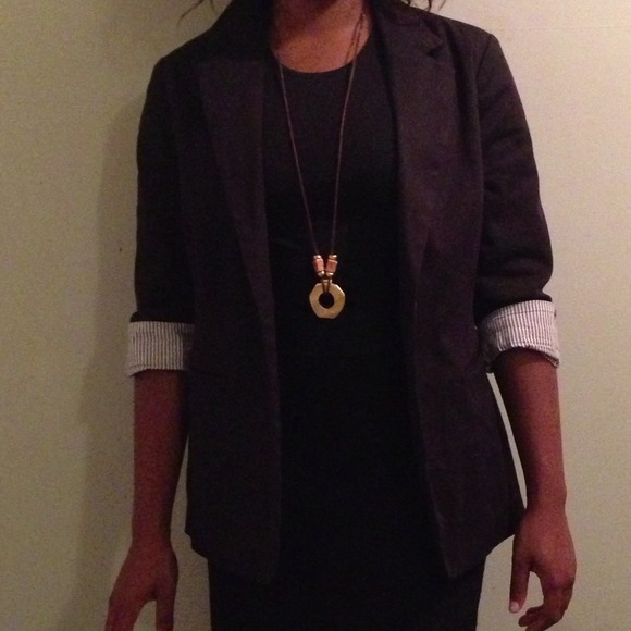 Black Oxford blazer with pinstripe lining - Picture 3 of 4