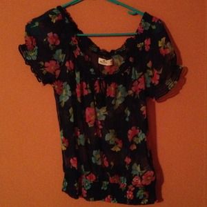 See through floral Hollister shirt