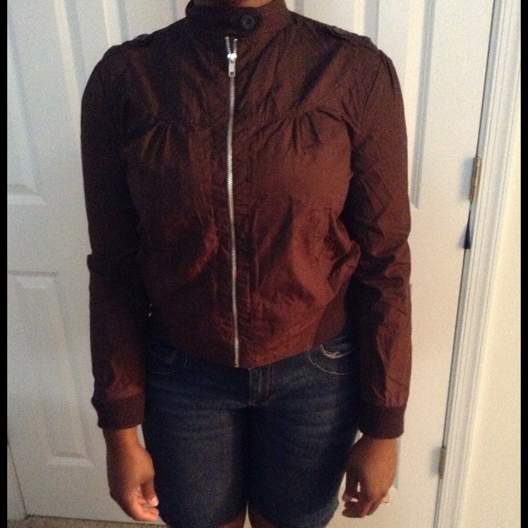 Brown bomber style jacket