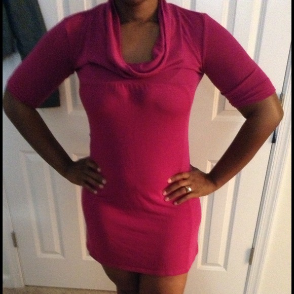 Fuchsia sweater dress