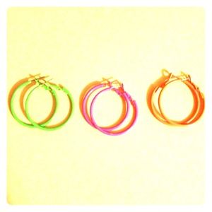Neon Hoop Earrings