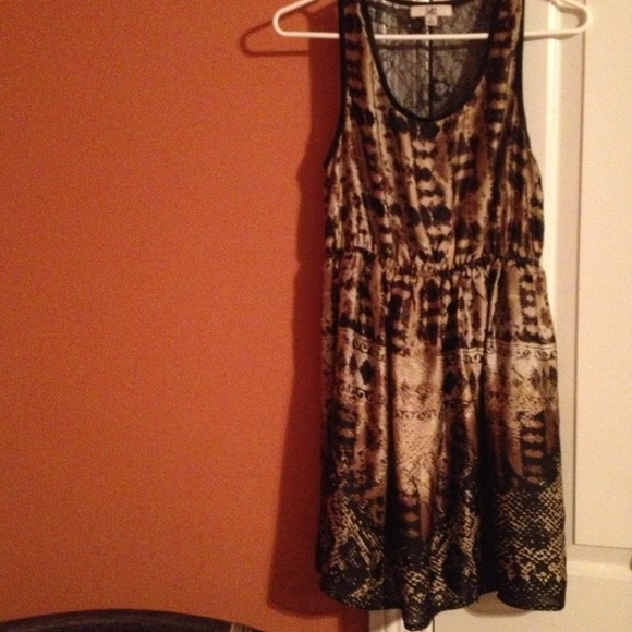 Brown and black animal print dress