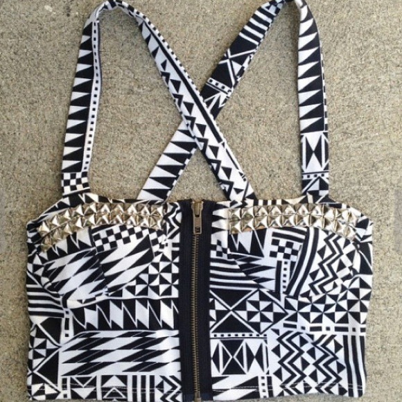 BRAND NEW Studded Bustier Crop Top