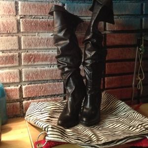 Knee high black boots