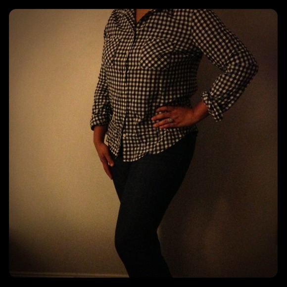 Tops - Navy Check shirt
