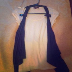 White tee with dark green cover .