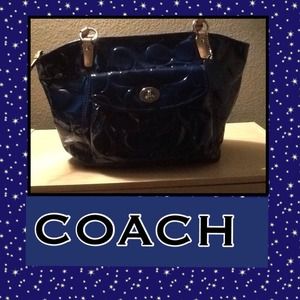 Authentic Coach Signature Embossed Gloss Tote