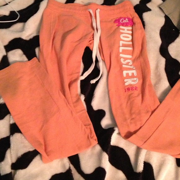 Hollister sweatpants, bright orange