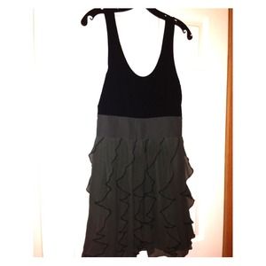 Black party dress with beautiful ruffles