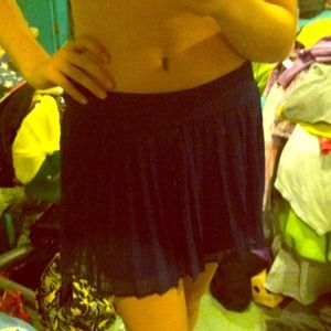 Navy pleated skirt/shorts