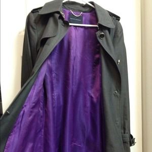 Purple-lined Gray Trench coat