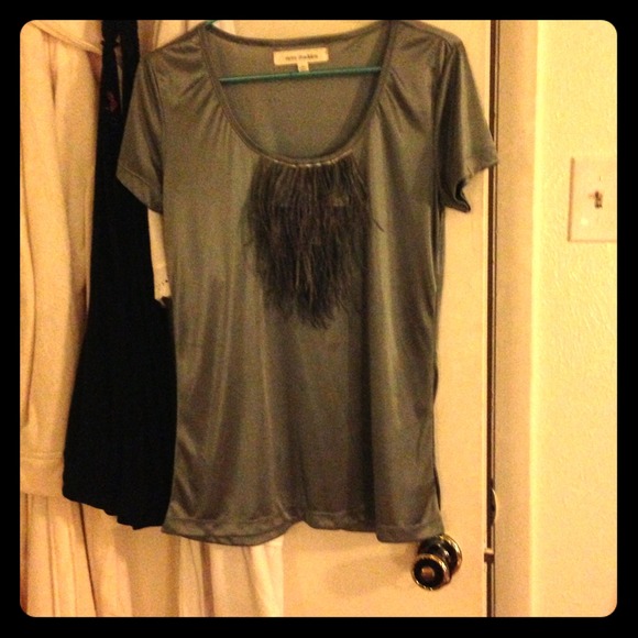 Steve Madden shirt w/ feather bib (Reduced Price)