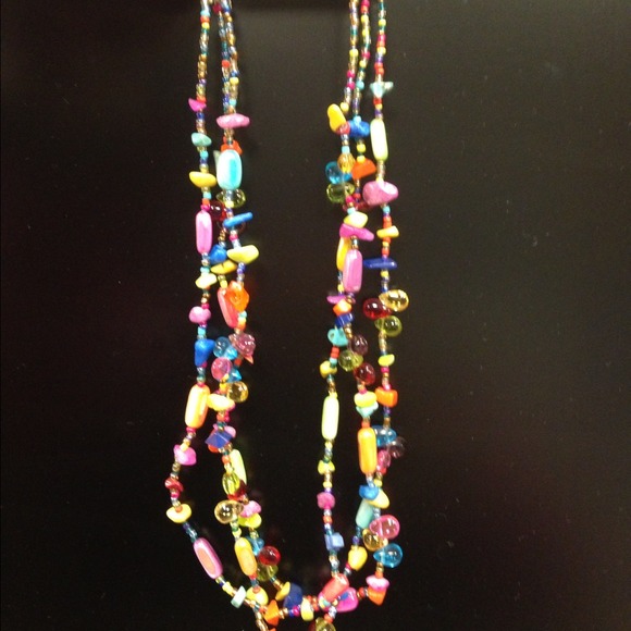 Multi strand beaded necklace