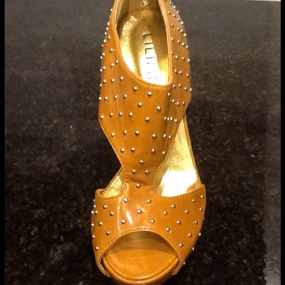 Studded Gold Heels - Picture 2 of 3