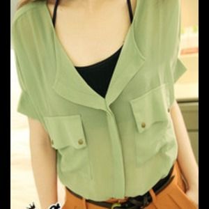 Green Chiffon Shirt