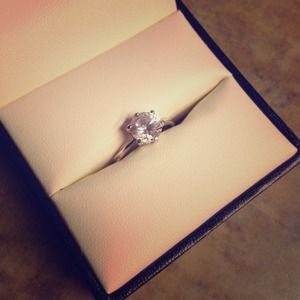 Rhinestone Solitaire Ring