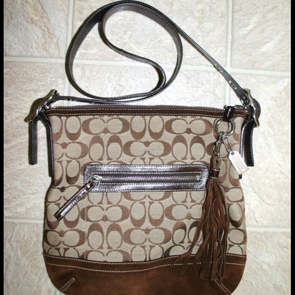 Coach Bags Brown Signature Tassel Crossbody Purse Poshmark