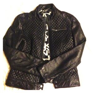 DKNY black leather jacket