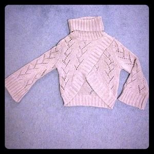 Grey Crocheted Sweater Crop Top