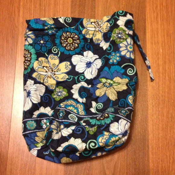 Vera Bradley Drawstring Ditty Bag Mod Floral Blue