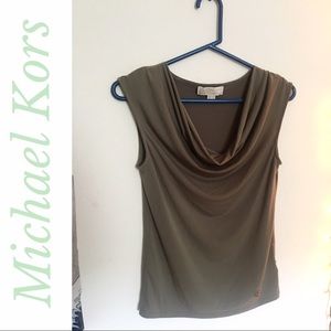 NWOT MICHAEL KORS green cowl neck top