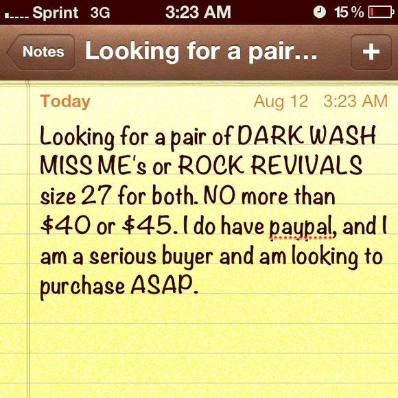 Looking for Miss Me's or Rocks - Picture 1 of 1
