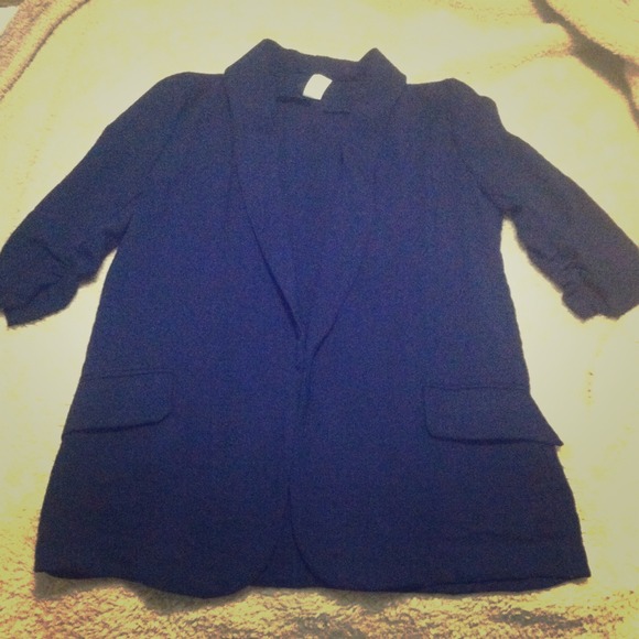 Navy Linen Blazer