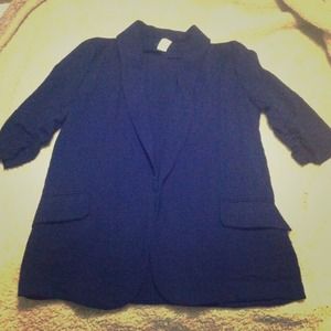 Navy Linen Blazer