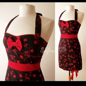 Hot topic Cherry pinup girl dress an spiked loafer