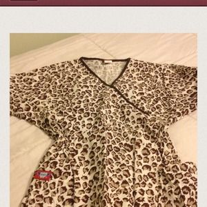Leopard scrub top