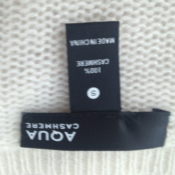 Aqua Cashmere Sweater Gwen Block Boxy Pullover - Picture 3 of 4