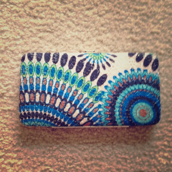 Cute blue tribal patterned wallet