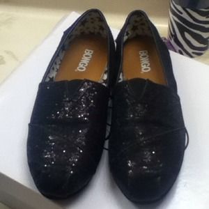 TOMS look alikes black sparkles