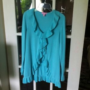 REDUCED!Authentic Lilly Pulitzer ruffle cardigan.