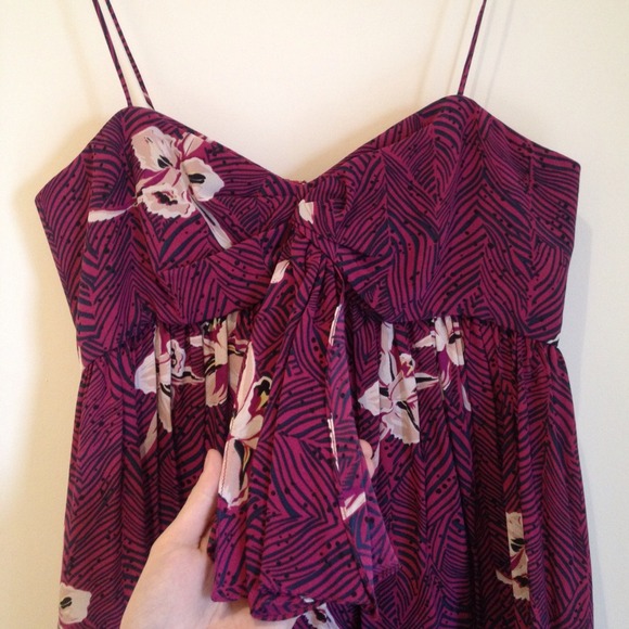 Anthropologie pink floral silk dress - Picture 3 of 4