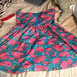 Strapless summer flower dress