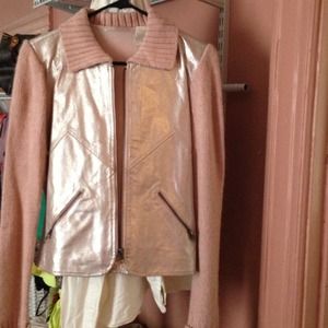 Sweater leather jacket