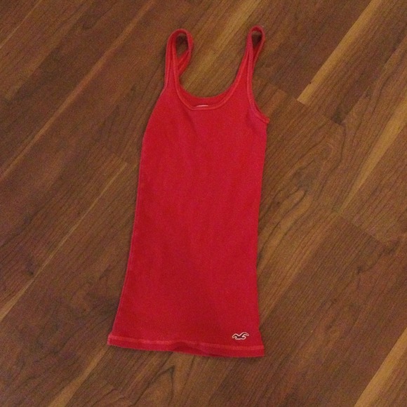 Red Ribbed Hollister Tank
