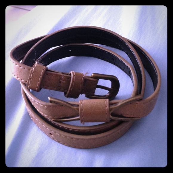Tan Skinny Belt