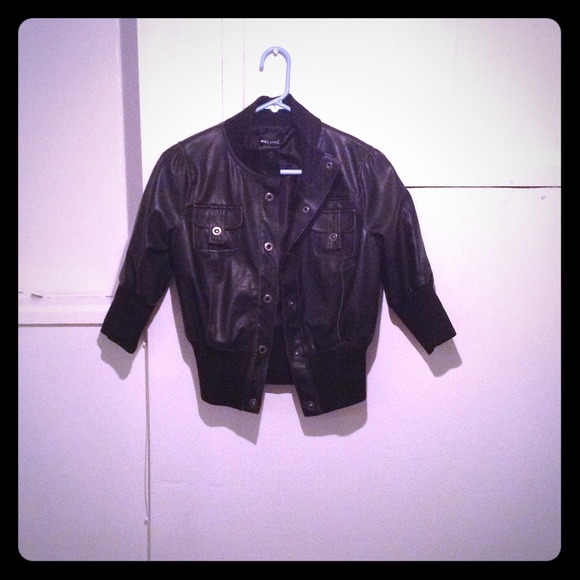Black leather jacket