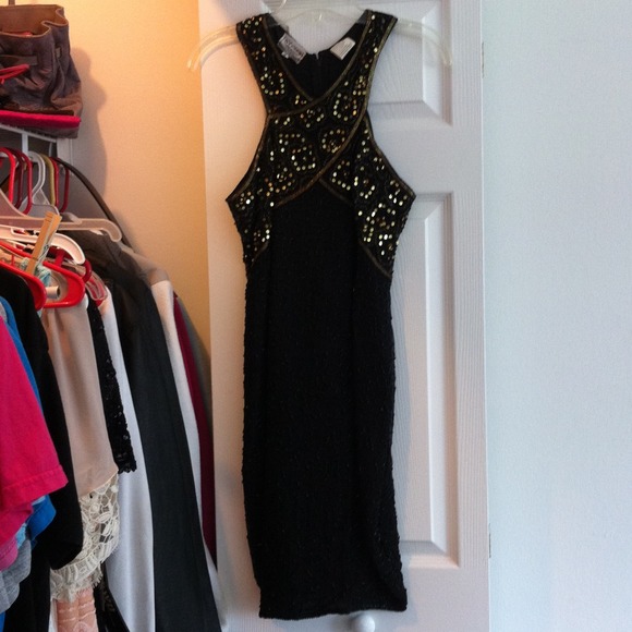 Gorgeous black and gold cocktail dress