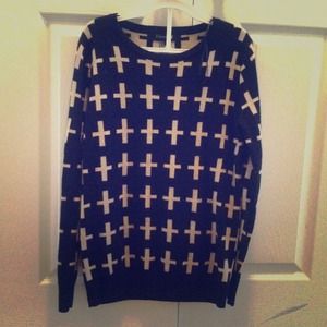 Cross print sweater.
