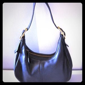 Black leather Coach purse