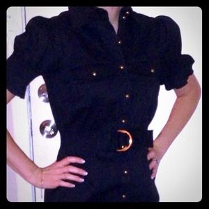 Rampage Black Button Down Dress