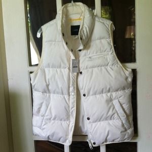 ***Reduced!  J. Crew  white puffy down vest